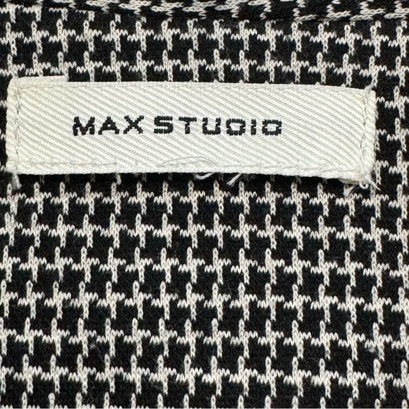 Max Studio Women’s Houndstooth Blazer Black White One Button Size Medium - Picture 4 of 7